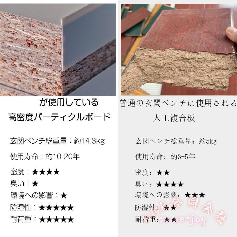 玄関ベンチ 幅80cm 耐荷重200kg KNK(株) 玄関椅子 収納ベンチ 靴棚 靴箱 玄関収納 小物収納 省スペース 簡単組み立て 玄関スツールの画像