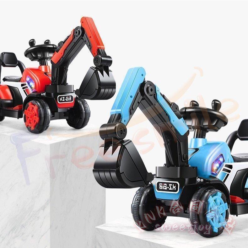 電動乗用ショベルカー 子供用 乗用玩具 KNK(株) バケット操作 アーム可動 乗用ラジコン 充電式 働く車 工事車両 重機 ごっこ遊び クリスマス 誕生日プレゼントの画像