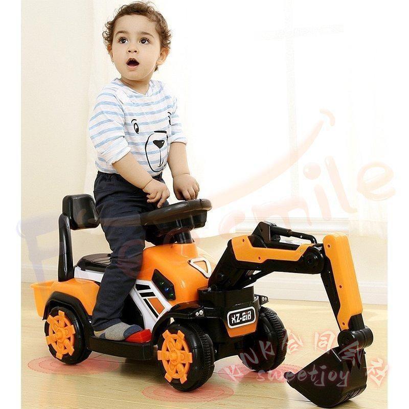 電動乗用ショベルカー 子供用 乗用玩具 KNK(株) バケット操作 アーム可動 乗用ラジコン 充電式 働く車 工事車両 重機 ごっこ遊び クリスマス 誕生日プレゼントの画像