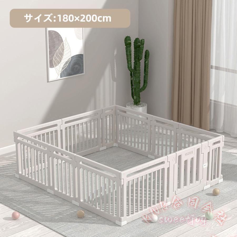 ベビーサークル ハイタイプ ドア付き プレイペン KNK(株） 滑り止め付 簡単組立 大型長方形 北欧シンプル ベビーフェンス 赤ちゃん安心スペース_2