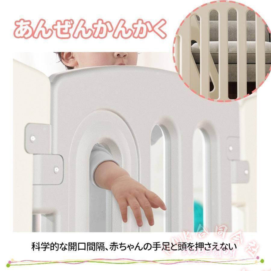 キッズパーテーション ベビーゲート テレビ周り360cm KNK(株） 置くだけ自立式 ドア付き ベビーサークル ワイドフェンス 簡単設置 安心ガードの画像