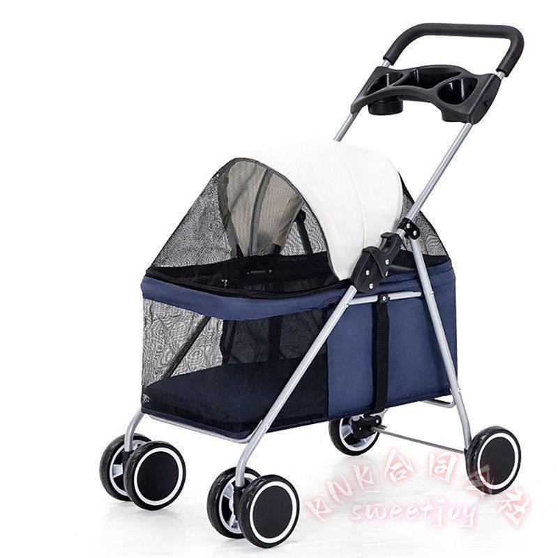 ペットカート 3way 対面式 折りたたみ 軽量 KNK(株) 小型犬 多頭 猫 犬 バギー 4輪 360°回転 介護用 老犬 中型犬 工具不要 お出かけ快適_16