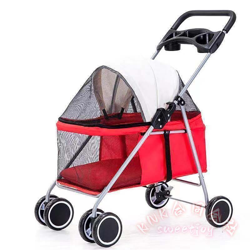 ペットカート 3way 対面式 折りたたみ 軽量 KNK(株) 小型犬 多頭 猫 犬 バギー 4輪 360°回転 介護用 老犬 中型犬 工具不要 お出かけ快適_17