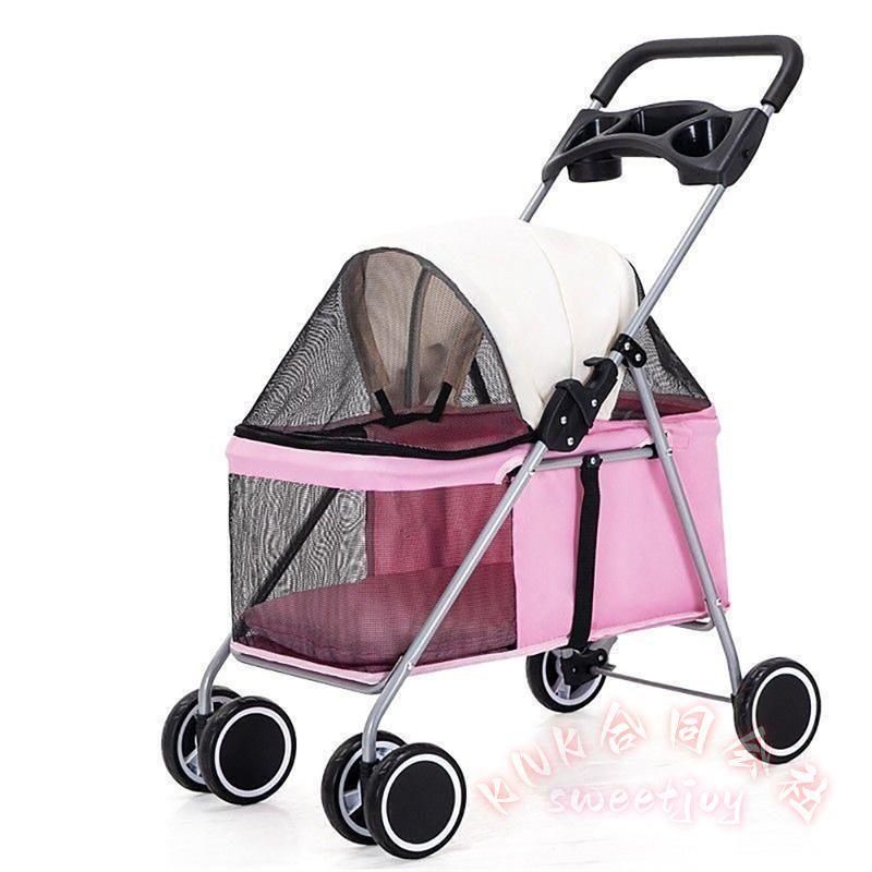 ペットカート 3way 対面式 折りたたみ 軽量 KNK(株) 小型犬 多頭 猫 犬 バギー 4輪 360°回転 介護用 老犬 中型犬 工具不要 お出かけ快適_5