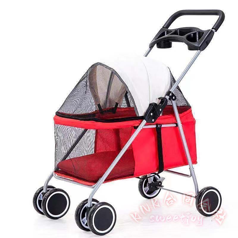 ペットカート 3way 対面式 折りたたみ 軽量 KNK(株) 小型犬 多頭 猫 犬 バギー 4輪 360°回転 介護用 老犬 中型犬 工具不要 お出かけ快適_6