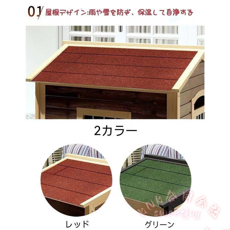 犬小屋 ケージ 大型犬 中型犬 キャスター付 KNK(株) 屋根付き 頑丈 トイレトレー付 室内屋外 お手入れ楽 ペットゲージ 安心設計の画像