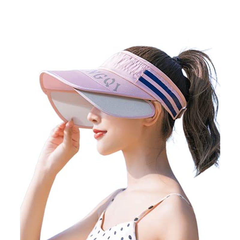 新品 帽子 レディース サンバイザー 夏 つば広 ブリム伸縮可能 ゴルフ 登山 自転車 アウトドア 02ライトピンク Babylonrooftop Com Au