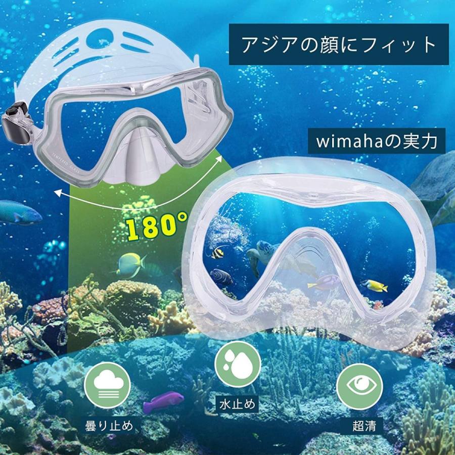 シュノーケ セット シュノーケルマスク シュノーケリング 曇り止め 強化ガラス 呼吸用パイプ 潜水メガネ ２点セット 人間工学デザイン 男女  人気カラーの