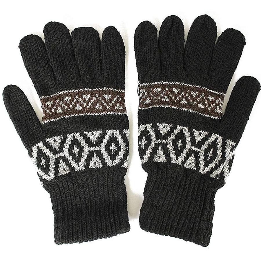 人気のファッションブランド 1to10 People メンズ ノルディックグローブ 北欧 雪柄 レディース ブラック 手袋 グローブ 手袋