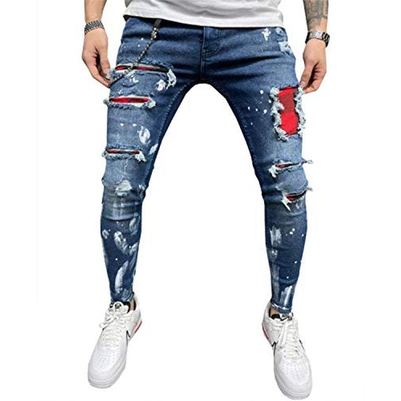 プチドフランセ ダメージ ジーンズ メンズ スキニー アーミー カーゴショーツ 迷彩服 春物 タイツ ブラウン 防寒パンツ 春服 防寒 保障できる