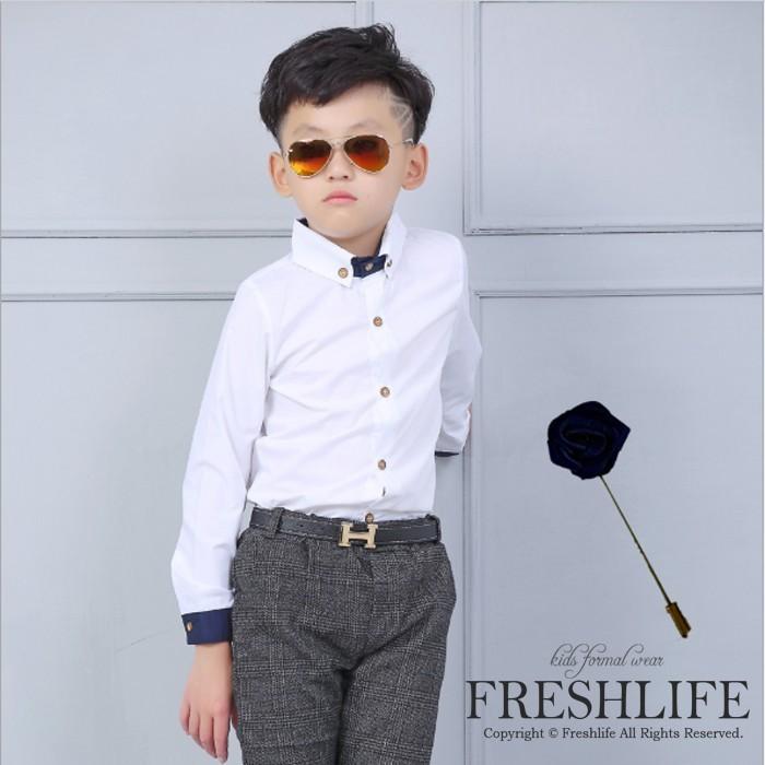 男の子 子供服 シャツ入学式 卒業式 長袖 シャツ子ども キッズ フォーマル ホワイト コサージュ cm Fl3 Shirt04 Freshlifestore 通販 Yahoo ショッピング