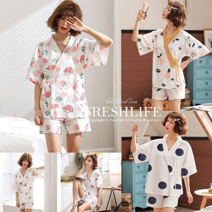 パジャマ レディース 夏 女性 2点セット カーディガン 部屋着 寝間着 可愛い 大きいサイズ 前開き Fl6 Sy04 Freshlifestore 通販 Yahoo ショッピング