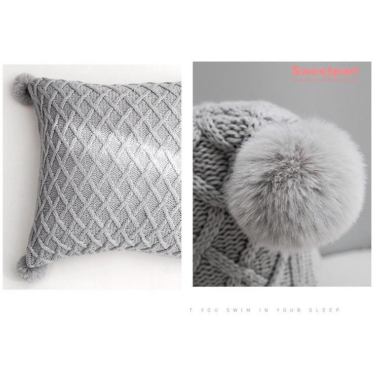座布団カバー クッションカバー 45 45cm ニット クッション カバー 背当てカバー ふわふわ ファー付 インテリア B Sweet Parl 通販 Yahoo ショッピング