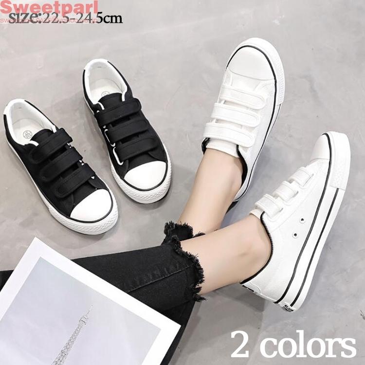 スニーカー レディース キャンバスシューズ マジックテープ カジュアルシューズ 靴 定番 21 春夏 通気 おしゃれ Bv Sweet Parl 通販 Yahoo ショッピング