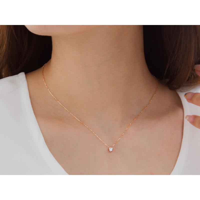 ネックレス ダイヤモンド SIクラス 0.10ct ペンダント チェーン K18 18金 18K K10 10金 10K ゴールド アレルギー対応 安心 レディース ダイヤネックレスの画像