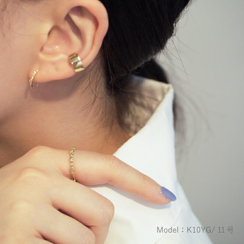 K10 K18 ダイヤモンド リング 0.25ct OUCA オウカ 【A VER (アヴェール)】地金 ピンキーリング 指輪 10K 18K k10 k18 10k 18k 10金 18金 | シンプルの画像