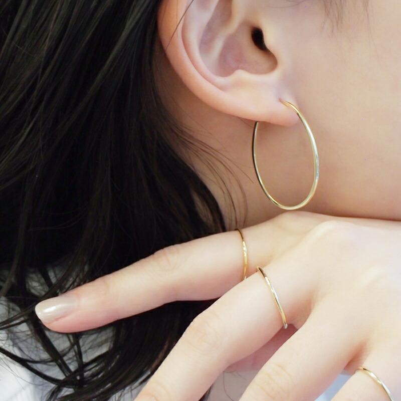 OUCA（オウカ） オーバル フープ ピアス (S) 【EARJE (アージュ