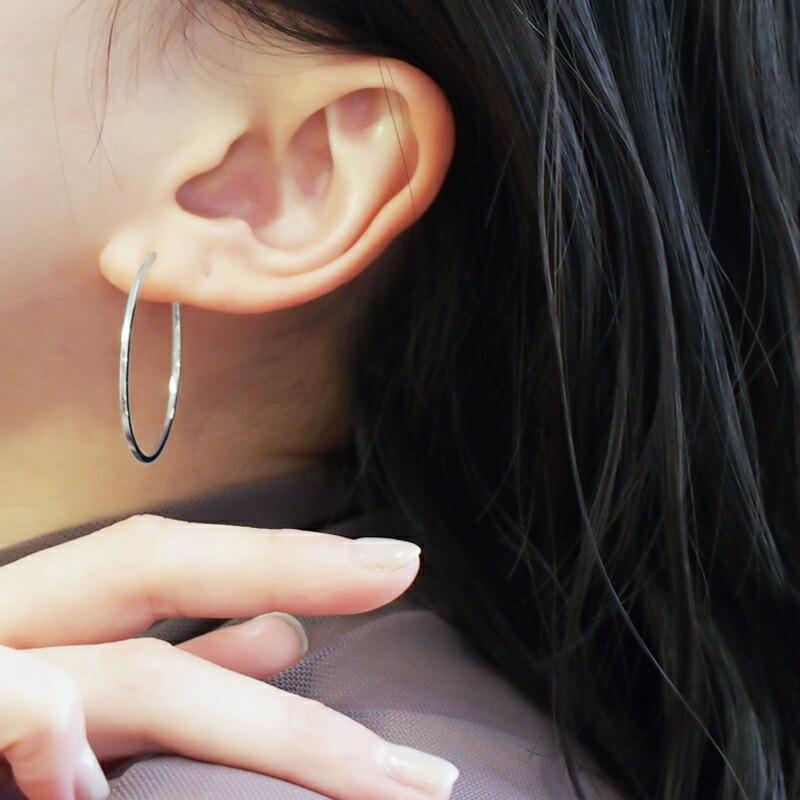 OUCA（オウカ） フープ ピアス オーバル 地金 フープピアス 18金 10金