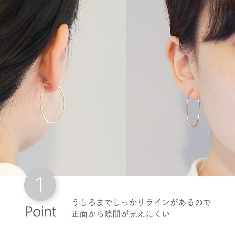 OUCA（オウカ） フープ ピアス オーバル 地金 フープピアス 18金 10金