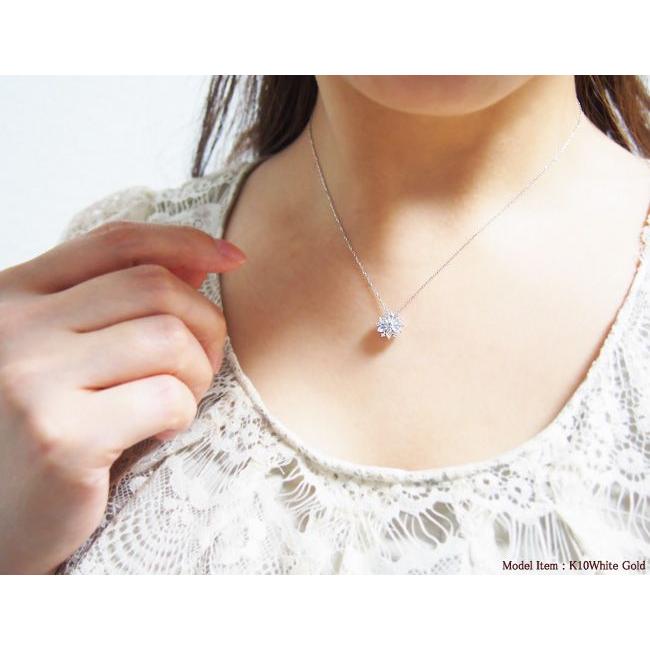 送料無料 ネックレス　雪の結晶　“Blue Snow”　ブルームーンストーン/アクアマリン/ホワイトトパーズ/ダイヤモンド　K10/K18WG・PG・YG 【2138508907】(13182円)