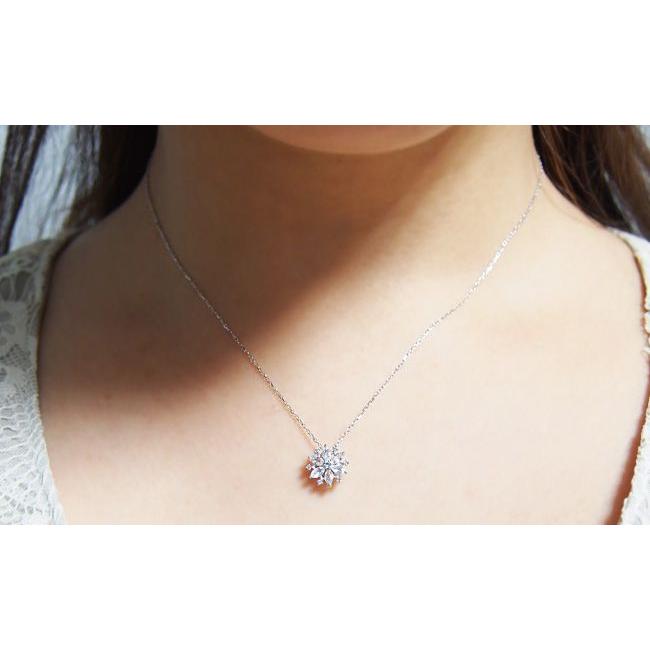 送料無料 ネックレス　雪の結晶　“Blue Snow”　ブルームーンストーン/アクアマリン/ホワイトトパーズ/ダイヤモンド　K10/K18WG・PG・YG 【2138508907】(13182円)