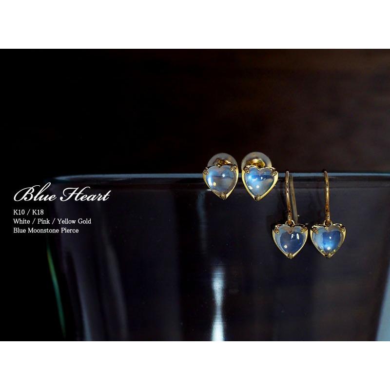 Sweets Jewelry Market ブルームーンストーン ハート ピアス K10 K18 
