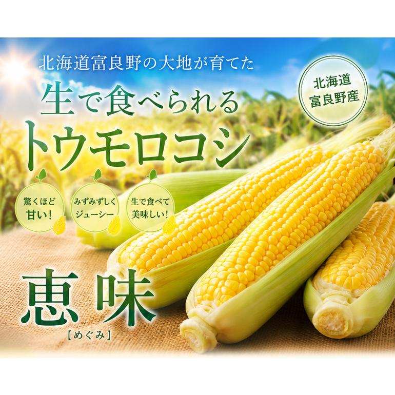 とうもろこし 生で食べれる 恵味 10本 2Lサイズ 北海道 富良野産 送料