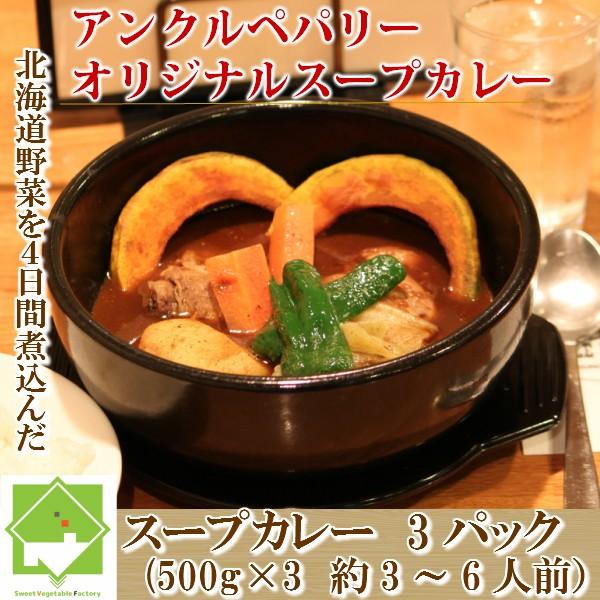 北海道　野菜スープカレー　500ｇ×３パック（３〜６人前）　送料無料 | 