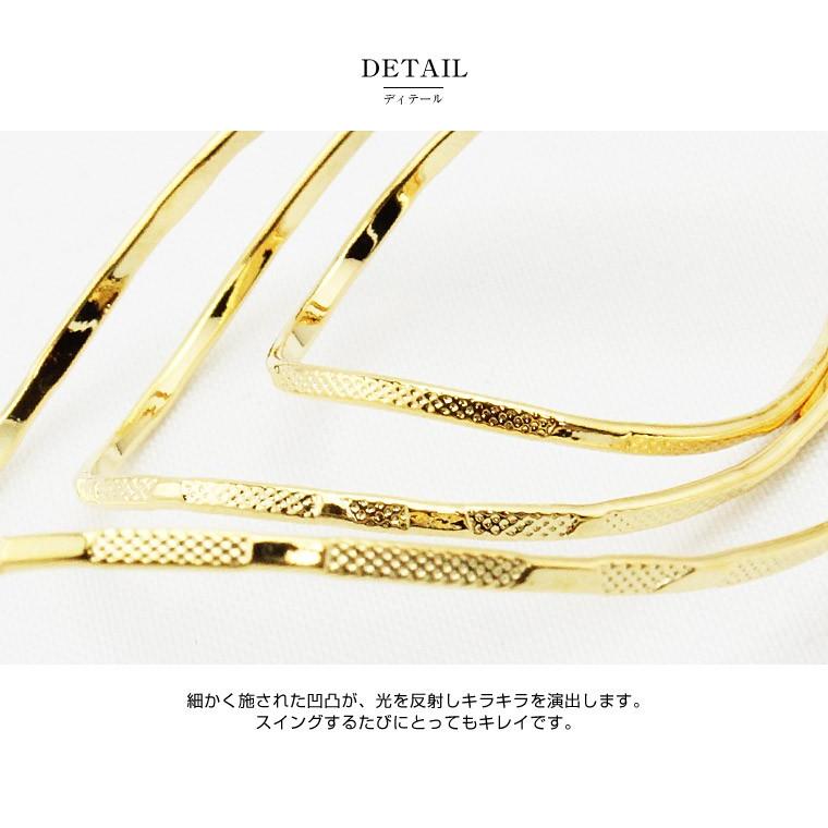 イヤリング フープイヤリング 多連ツイスト  揺れる  3連 2連 1連 全3色 |  | 04