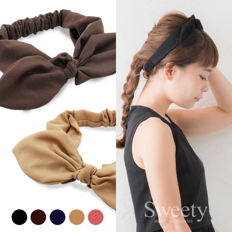 カチューム リボン ワイヤー入り幅広リボンカチューム カチューシャ 全