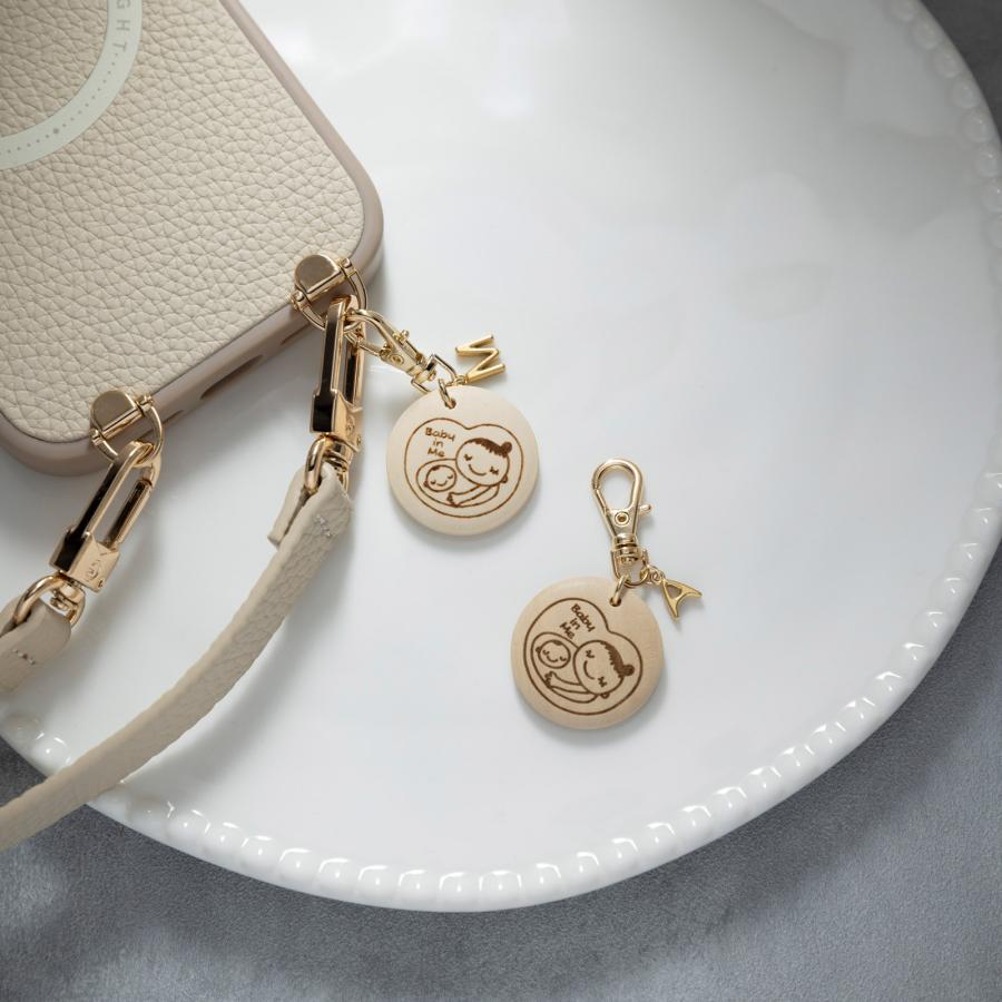 マタニティマーク 木製 ミニサイズ：2.5cm イニシャルチャーム スマホ ウッド キーホルダー マタニティ 妊婦 meets（Yahoo!・sweety）
