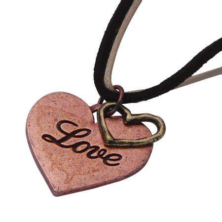 アンティークメッセージハート革紐ネックレス(Love) 全2色 アンティークメッセージハート革紐ネックレス(Love) 全2色