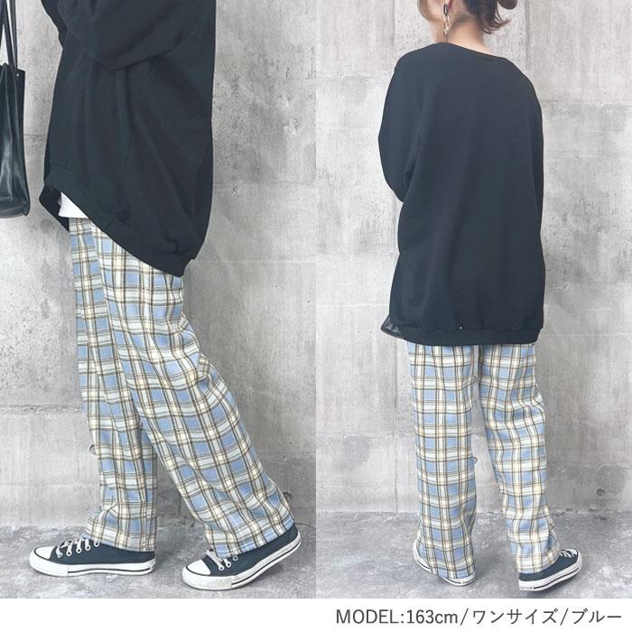 [1352円!クーポンで]パンツ レディース 裏起毛 裏地ボア 秋 冬 チェックパンツ チェック柄 ボトムス ウエストゴム[郵3]^b382^ |  | 14