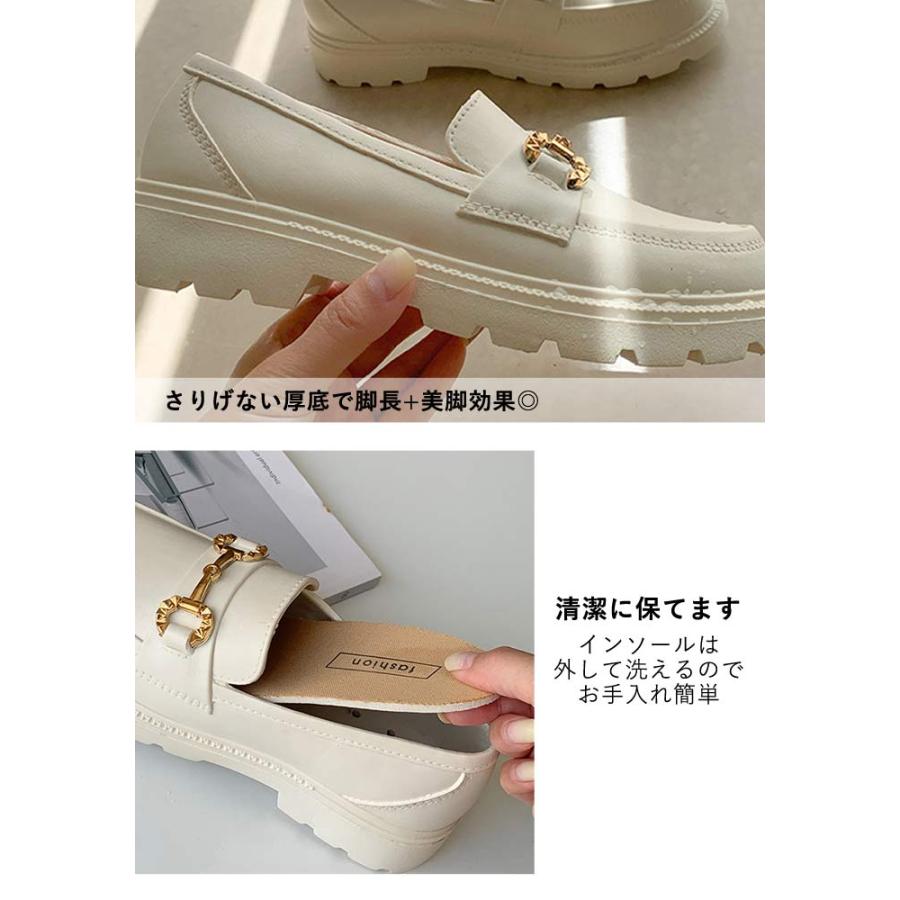 レイン ローファー レディース 防水 レインシューズ 雨 雪 靴 ビット