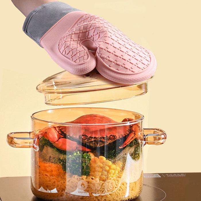 Inbloom オーブンミトン 耐熱 2本指 両手用 キッチングローブ 鍋つかみ