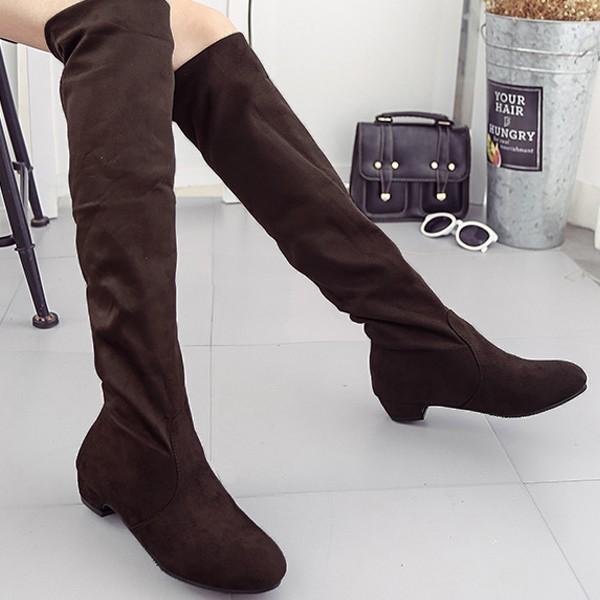 ニーハイブーツ ローヒール 安い ロングブーツ スエード調 大きいサイズ 美脚 Bo 596 Bo 596 Import Shop Swift 通販 Yahoo ショッピング