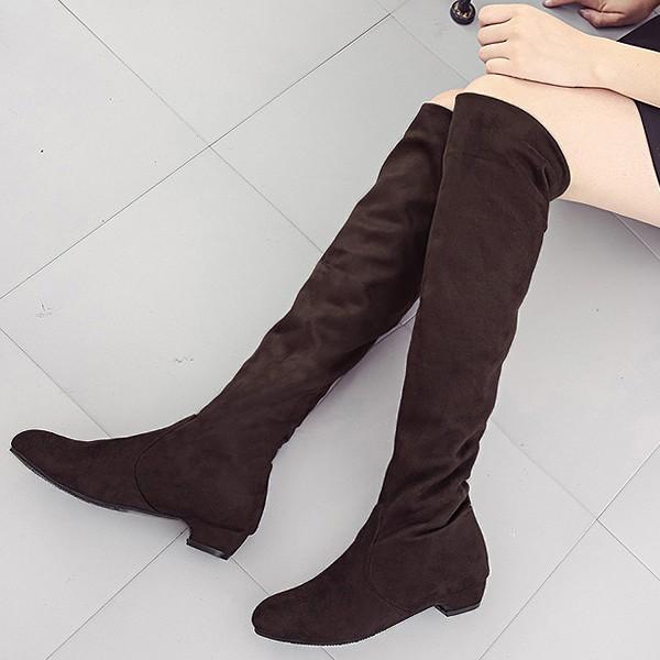ニーハイブーツ ローヒール 安い ロングブーツ スエード調 大きいサイズ 美脚 Bo 596 Bo 596 Import Shop Swift 通販 Yahoo ショッピング