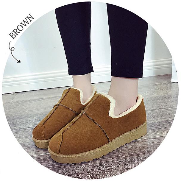 ムートンブーツ レディース スリッポン ローカット ファー ボア 歩き