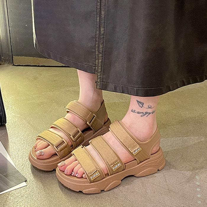 全品10%オフCP!24H限定]スポーツサンダル 厚底スポーツ ベルクロ