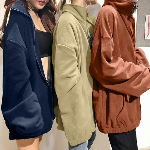 フリース ジャンパー レディース 冬 秋 長袖 ボア 大きいサイズ 体型カバー かわいい もこもこ ゆったり 羽織 アウター Jk107 Jk107 Import Shop Swift 通販 Yahoo ショッピング
