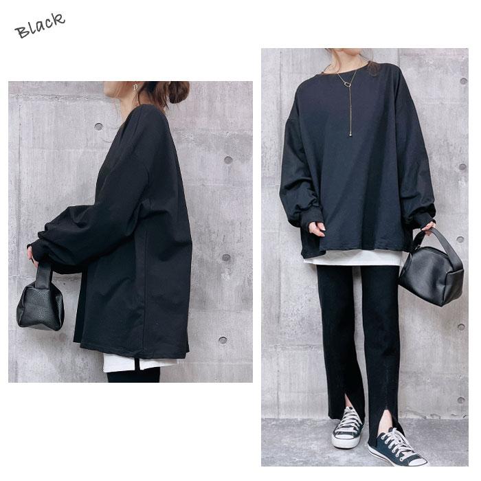 2990円!クーポンで!]ボーダー ロングTシャツ ぽわん袖 ビッグ