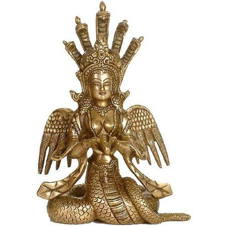 【超特価sale開催！】 エキゾチックインディアNaga ZDP59-natural-brass Maiden – 真鍮Statue (Snake Kanya オブジェ、置き物