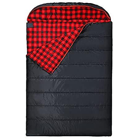 【格安SALEスタート】 REDCAMP Fl Size Queen Weather Cold Person 2 Adults, for Bag Sleeping Double 封筒型寝袋