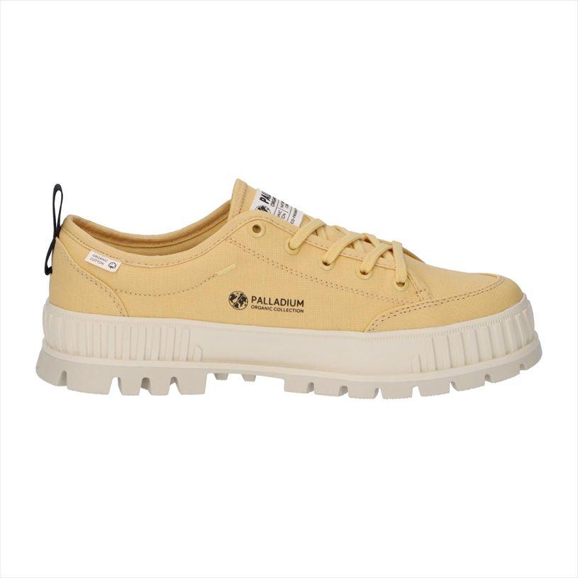 Palladium Pallashock Lo Org 2 Basket Mixte - Toile Coton Bio, Semelle Recyclée, Blanc