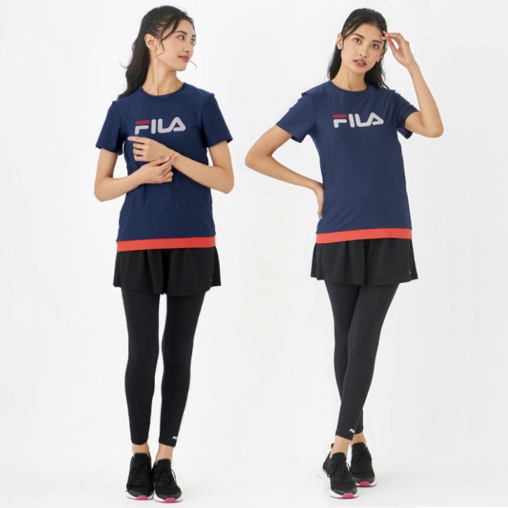 フィットネス水着 レディース セパレート 体型カバー 半袖 大きいサイズ fila ブランド 50代 40代 30代 タンキニ おしゃれ フィラ めくれ防止 ジム プール | FILA | 17