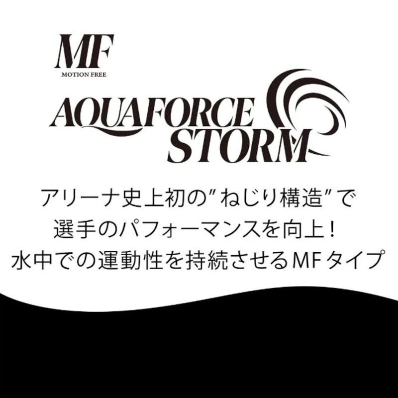 アリーナ(ARENA) 女性用 競泳水着 アクアフォースストーム MF ウイメンズレーシングワンピーススパッツ(オープンバック・ハーフレッグ) AS6SRC02Lの画像