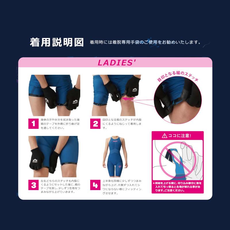 アリーナ(ARENA) 女性用 競泳水着 アクアフォースストーム MF ウイメンズレーシングワンピーススパッツ(オープンバック・ハーフレッグ) AS6SRC02Lの画像