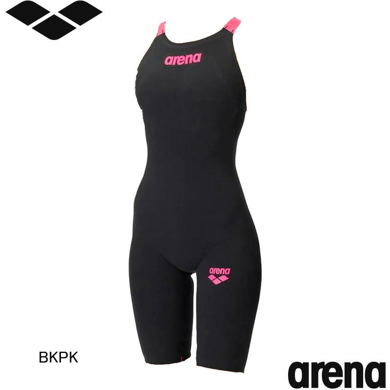 アリーナ(ARENA) 女性用 競泳水着 アクアフォースストーム MF ウイメンズレーシングワンピーススパッツ(オープンバック・ハーフレッグ) AS6SRC02Lの画像