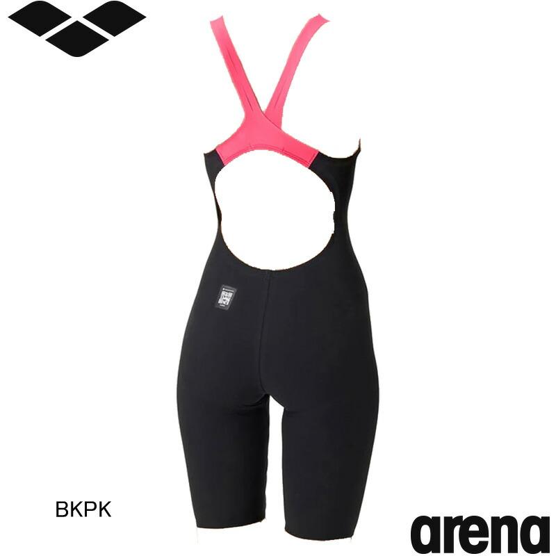アリーナ(ARENA) 女性用 競泳水着 アクアフォースストーム MF ウイメンズレーシングワンピーススパッツ(オープンバック・ハーフレッグ) AS6SRC02Lの画像