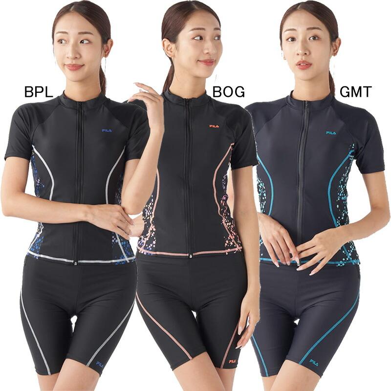 FILA（フィラ） 女性用 フィットネス水着 ウイメンズ半袖フルジップ